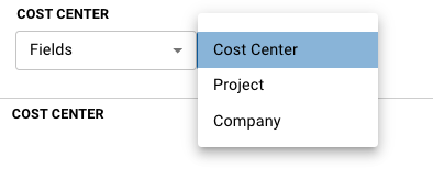 Cost center fields